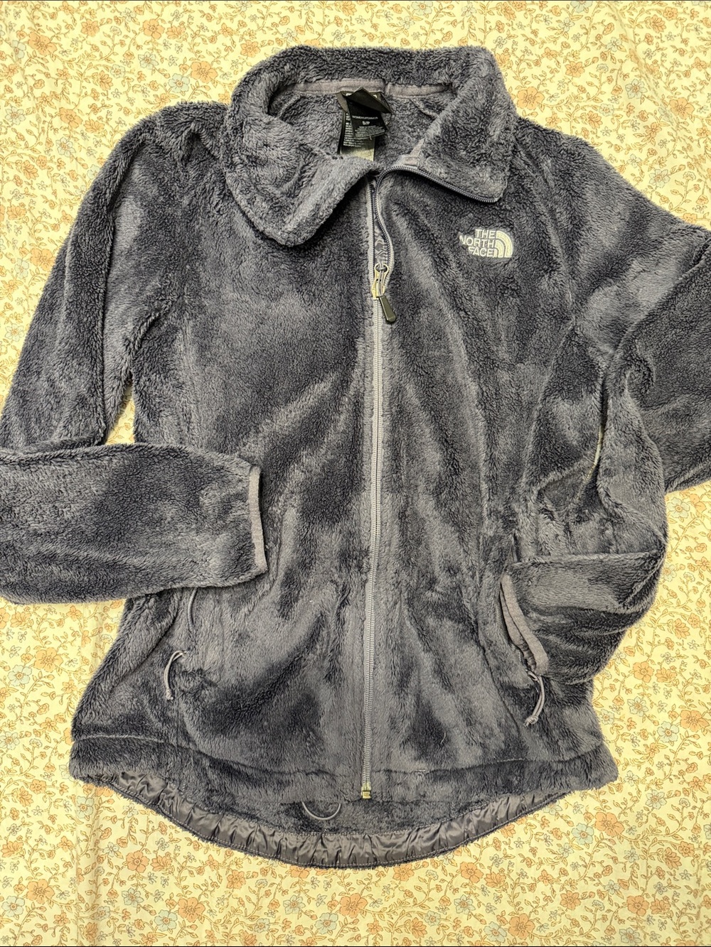 The North Face Women's Charcoal Blue Plush Full-Zip Teddy Jacket